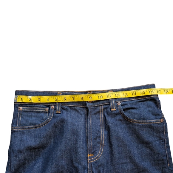 Nudie Jeans Thin Finn Jeans Dry Ecru Embo Dark Blue Wash Men's size 32 x 34 - Picture 10 of 15